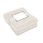 RPET-Flanell Fleece-Decke Braun als Werbeartikel mit Logodruck