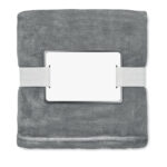 RPET-Flanell Fleece-Decke Grau, Seitenansicht