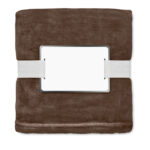 RPET-Flanell Fleece-Decke Braun, geöffnet dargestellt