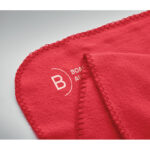 RPET-Polar Fleece-Decke Rot, Detailaufnahme des Materials