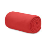 RPET-Polar Fleece-Decke Rot, Seitenansicht