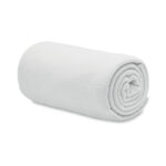 RPET-Polar Fleece-Decke Weiß, Seitenansicht