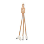 3in1 Ladekabel Kork mit markiertem Druckbereich für Ihr Logo