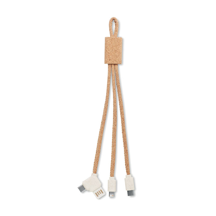 3in1 Ladekabel Kork als Werbeartikel mit Logodruck