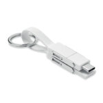 Schlüsselanhänger 4in1 Kabel Weiß als Werbeartikel mit Logodruck