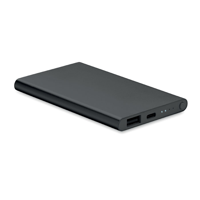 4000mAh Powerbank Typ C Schwarz als Werbeartikel mit Logodruck