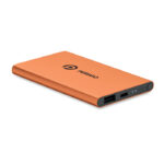 4000mAh Powerbank Typ C Orange mit markiertem Druckbereich für Ihr Logo