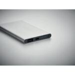 4000mAh Powerbank Typ C Silber, Detailaufnahme des Materials