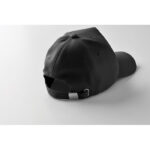 Rpet cap 5 panels 210g/m² Schwarz, Detailaufnahme des Materials