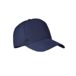 Rpet cap 5 panels 210g/m² Blau als Werbeartikel mit Logodruck