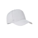 Rpet cap 5 panels 210g/m² Weiß als Werbeartikel mit Logodruck