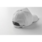 Rpet cap 5 panels 210g/m² Weiß, Detailaufnahme des Materials