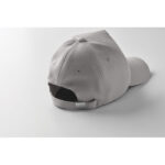 Rpet cap 5 panels 210g/m² Grau, Detailaufnahme des Materials