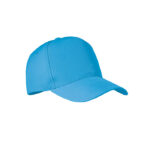Rpet cap 5 panels 210g/m² Blau als Werbeartikel mit Logodruck