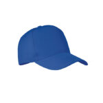Rpet cap 5 panels 210g/m² Blau als Werbeartikel mit Logodruck