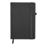 DIN A5 Notizbuch PU Schwarz, Seitenansicht