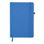 DIN A5 Notizbuch PU Blau, geöffnet dargestellt