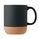 Kaffeebecher mit Kork 300 ml Schwarz, Rückansicht