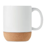 Kaffeebecher mit Kork 300 ml Weiß als Werbeartikel mit Logodruck