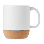 Kaffeebecher mit Kork 300 ml Weiß, Seitenansicht