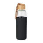 Trinkflasche Glas 500 ml Schwarz als Werbeartikel mit Logodruck