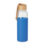 Trinkflasche Glas 500 ml Blau als Werbeartikel mit Logodruck