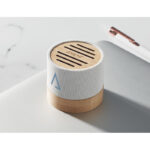 Wireless Lautsprecher Weiß mit markiertem Druckbereich für Ihr Logo