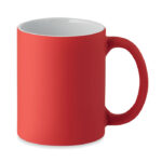 Kaffeebecher, matt 300 ml Rot als Werbeartikel mit Logodruck