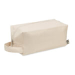 Kosmetiktasche Canvas 220 g/m² Braun als Werbeartikel mit Logodruck
