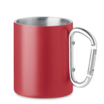 Trinkbecher mit Karabiner Rot als Werbeartikel mit Logodruck