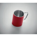 Trinkbecher mit Karabiner Rot, Detailaufnahme des Materials