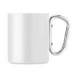 Trinkbecher mit Karabiner Weiß, Rückansicht