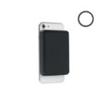 Powerbank mit Ladestation 15W Schwarz als Werbeartikel mit Logodruck