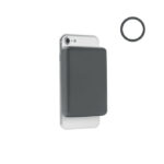 Powerbank mit Ladestation 15W Grau als Werbeartikel mit Logodruck