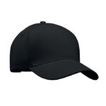 Baseball cap 5 panels 260g/m² Schwarz als Werbeartikel mit Logodruck