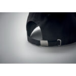 Baseball cap 5 panels 260g/m² Schwarz, Detailaufnahme des Materials