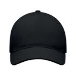 Baseball cap 5 panels 260g/m² Schwarz von oben