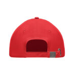 Baseball cap 5 panels 260g/m² Rot, Rückansicht