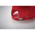 Baseball cap 5 panels 260g/m² Rot, Detailaufnahme des Materials
