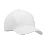 Baseball cap 5 panels 260g/m² Weiß als Werbeartikel mit Logodruck