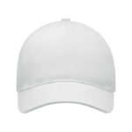 Baseball cap 5 panels 260g/m² Weiß von oben