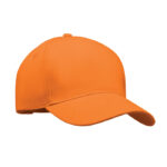 Baseball cap 5 panels 260g/m² Orange als Werbeartikel mit Logodruck