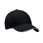 Baseball cap 5 panels 260g/m² Schwarz als Werbeartikel mit Logodruck