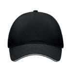 Baseball cap 5 panels 260g/m² Schwarz von oben