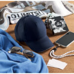 Baseball cap 5 panels 260g/m² Blau im praktischen Einsatz