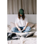Baseball cap 5 panels 260g/m² Gruen im praktischen Einsatz