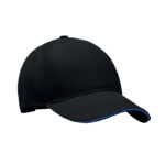 Baseball cap 5 panels 260g/m² Schwarz als Werbeartikel mit Logodruck