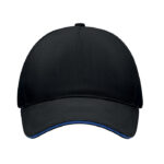Baseball cap 5 panels 260g/m² Schwarz von oben