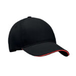 Baseball cap 5 panels 260g/m² Schwarz als Werbeartikel mit Logodruck