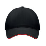 Baseball cap 5 panels 260g/m² Schwarz von oben